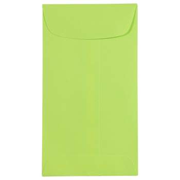 JAM Paper #6 Coin Business Colored Envelopes 3.375 x 6 Ultra Lime Green 356730556B