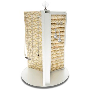 OnDisplay Stella Gold Geo Print Rotating Jewelry/Accessory Organizer - White - 1 of 4