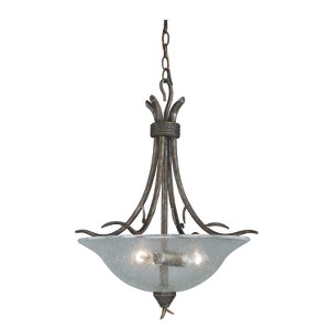 VAXCEL Monterey 3 Light Bronze Rustic Branch Bowl Pendant Clear Glass - 1 of 4