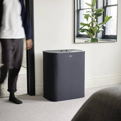 Carbon Black Steel 90L Laundry Hamper with Lid