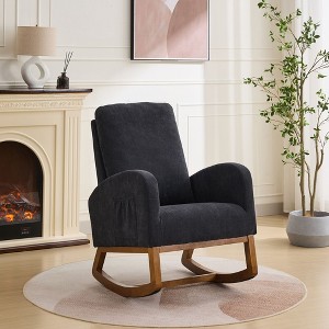 NicBex Polyester Glider Rocking Chair,Upholstered Nursery Rocking Chairs with High Backrest,Modern Rocking Chair,Nursing Chair for Bedroom - 1 of 4
