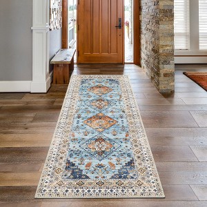 Washable Rug Vintage Distressed Boho Rugs Carpet Indoor Non-Slip Stain Resistant Accent Rug - 1 of 4