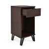 GDFStudio Demijen Modern Industrial Tall Nightstand with Drawer, Walnut/Matte Black - 4 of 4