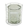 HomeRoots 6" White and Clear Wire Basket and Glass Jar - 4 of 4