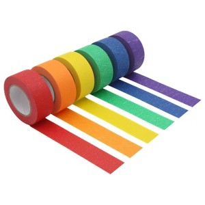 Itopfox Colored Masking Tape for Arts & Crafts, Labeling or Coding - Kids Art Supplies with 6 Vibrant Colors - Easy-to-Stick & Tear - 1 of 4