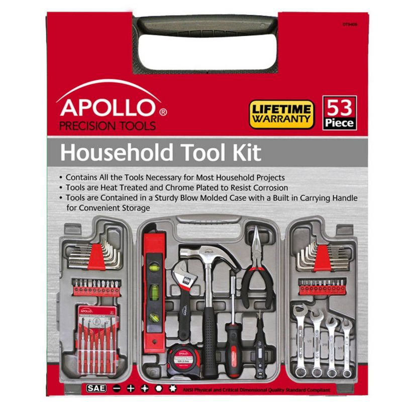 Apollo Tools 53pc DT9408 Household Tool Kit, 3 of 17