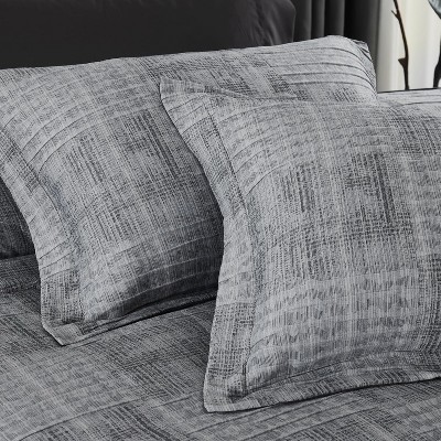 Der Rose BALHAM TRADE-7 Piece Charcoal Grey Queen Comforter Set, Textured Design Grey Crinkle Bed in A Bag Beige-Queen 90"x90" — фото 5