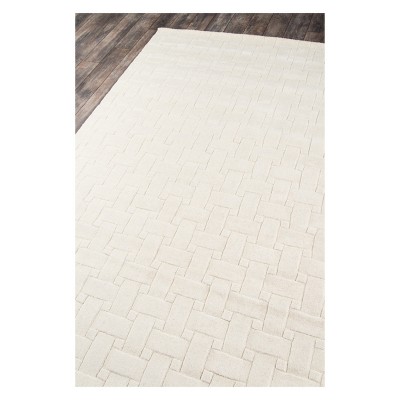 Ivory Geometric Hand Tufted Wool Rectangular Rug