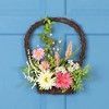 Northlight Gerbera Daisy, Veronica and Statice Spring Twig Basket Wreath - 17" - 2 of 4