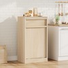 Wooden Tilt-Out Trash Cabinet - Hidden Trash Can with Pet-Proof Drawer, Laundry Sorter & Recycling Storage, Hideaway Design for Kitchen/Bathroom - 2 of 4