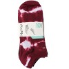 Memoi Women's 10 Pair Pack Tie Dye/Solid Low Cut Socks Burgundy One Size - 3 of 4