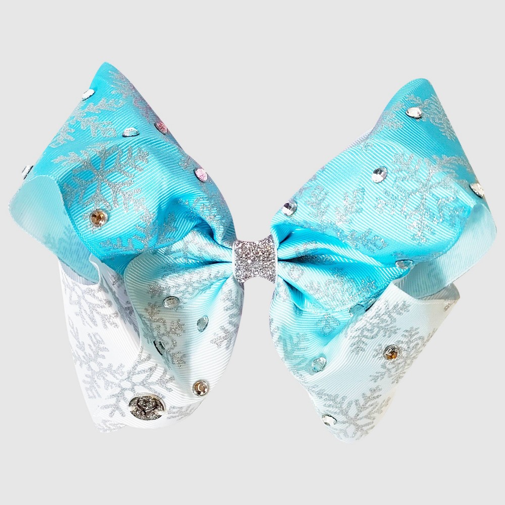 Girls' JoJo Siwa Snowflake Hair Clip Bow - Light Blue 2 pack