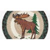 Earth Rugs Round Trivet – 10"x10" Highland Moose Printed Braided Jute Mat in Rustic Cabin Lodge Style - 3 of 3