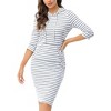 Women's Hoodie Dress Pullover Hoody Dress Casual Fitted Knee Length Dress with Pocket - 3 of 4