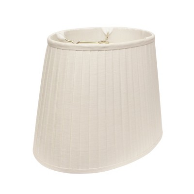 Vynxaria Oval Side Pleat Softback Lampshades, 7"x10"x14"x10" White