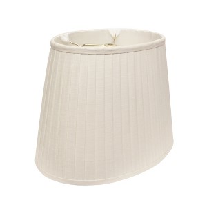 Vynxaria Oval Side Pleat Softback Lampshades, 7"x10"x14"x10" White - 1 of 4