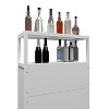 Sapphtopaz Modern Bamboo Storage Cabinet with Open Shelves Pantry Cabinet with Door,Kitchen Pantry Cabinet for Living Room - 3 of 4