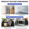 Inch Stainless Steel Folding Table, 920Lbs Double Tier Prep Station with Undershelf, Lockable Casters, Heavy Duty Commercial Workbench, Silver - 4 of 4