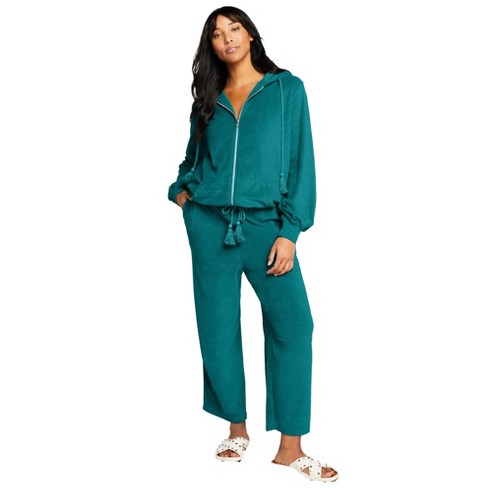 June + Vie By Roaman's Women's Plus Size Terry Hoodie & Capri Set : Target