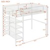 Twin Size Metal Loft Bed with 4-Tier Shelves and Storage, Black - 4 of 4