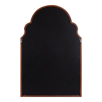 Walnut Brown Moroccan Arch Wood Vanity Mirror