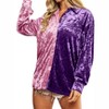 Women's Contrast Button Up Long Sleeve Shirt - BiBi - 4 of 4