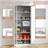 Racxily White Metal Kitchen Pantry Cabinet Adjustable Storage, Heavy Duty Freestanding Pantry Organizer for Kitchen, Pantry, Living Room - 3 of 4