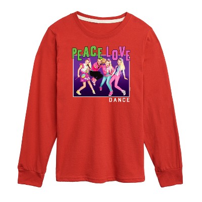 JoJo Siwa Peace Love Dance Long Sleeve Graphic T-Shirt - Red - 4T