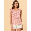 Allegra K Women's Sleeveless Casual Bow Tie Decor Strap Chiffon Floral Tank Tops - 3 of 4
