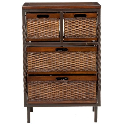Andrew 4 Drawer Storage Unit Dark Teak - Safavieh