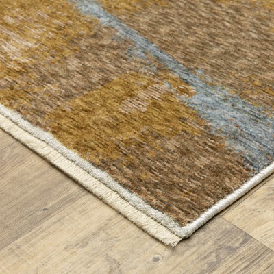 Hayden Beige and Rust Abstract Rectangular Area Rug 5'3" x 7'6"