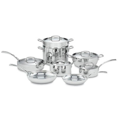 Cuisinart French Classic Tri-Ply Stainless 10-Piece Cookware Set, Silver