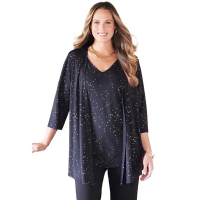Catherines Women's Plus Size Disco Dot Duet Top