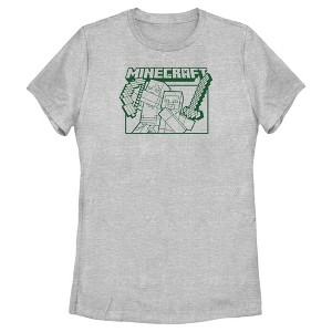 Women's Minecraft Steve and Alex Attack T-Shirt - 1 of 4