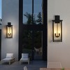 HANPURE Modern Outdoor Wall Lanterns: Black Frame, Clear Glass, 4 E12 Sockets, Weatherproof Sconces for Porch/Garden/Patio (No Bulbs) - 3 of 4