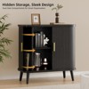 Gikpal, 30" Sideboard Buffet Cabinet with 2 Sliding Tambour Doors & Adjustable Shelves, Fluted Entryway Cabinet, Modern Coffee Bar Console Table - 4 of 4