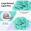 Unique Bargains Handmade Dainty Satin Fabric Big Peony Rose Flower Brooches Hair Clips 1 Pc - 2 of 4