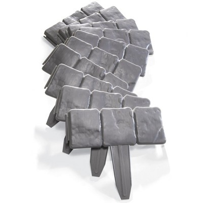 Collections Etc Interlocking Faux Stone Border - Set of 10 NO SIZE
