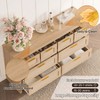 Zstar Dresser for Bedroom, Wooden Storage Cabinet with Rattan Fronts - 3 of 4