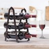 Itopfox Wine Rack, 6 Bottle Wooden Countertop Free Standing Shelf, 3 Tier Bottle Holder Stand for Home Bar Tabletop, Kitchen Storage - 2 of 4
