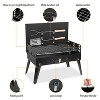 NewHome "16.7x10x17.7in Portable Charcoal Grill - Foldable BBQ Suitcase for Camping, Picnics & Garden Grilling"Black - 3 of 4