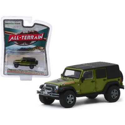 2010 Jeep Wrangler Unlimited Mountain Edition Rescue Green Met. w/Black Top "All Terrain" 1/64 Diecast Car by Greenlight