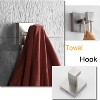 Itopfox 4 Piece Bathroom Hardware Set Stainless Steel Square Towel Bar Towel Holder Toilet Paper Holder Towel Hook 16 Inch Wall Mounted - 4 of 4
