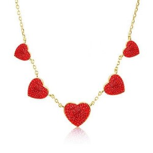 Chanteur Hypoallergenic Kids Jewelry Accessories Heart Charm Crystal Yellow Gold Brass Plating Necklace - 1 of 1