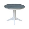 36" Dining Height Morse Round Top Pedestal Drop Leaf Dining Table - International Concepts: Solid Wood, Expandable - image 3 of 4