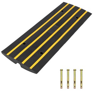Rubber Driveway Curb Ramps, 15 Ton Capacity Heavy Duty Car Ramp, 2.5 Inch High Curbside Bridge Ramp, 4ft Motorcycle Ramp for Loading Dock Garage - 1 of 4