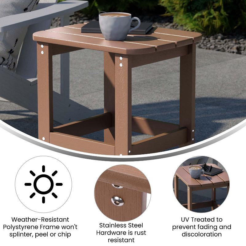 Flash Furniture Charlestown All-Weather Poly Resin Wood Commercial Grade Adirondack Side Table, 6 of 12