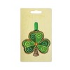 Slickblue Irish Shamrock Ornament, Forest Green Ribbon, Hanging Decor, Celtic Style, 7.5cm x 7.5cm - 2 of 3