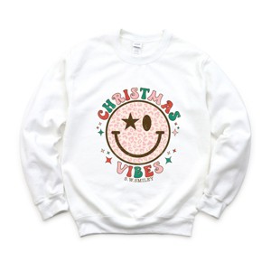 Simply Sage Market S.W.Smiley Retro Smiley Face Christmas Vibes Sweatshirt - 1 of 4