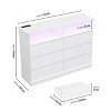 6 Dresser for Bedroom, Double Drawer Dresser with LED Lights and Charging Station - 2 of 4